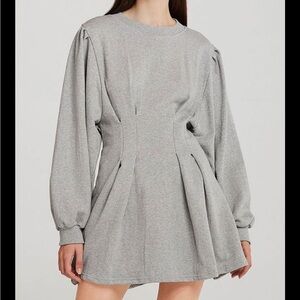 Free People Gray Long Sleeve Dress